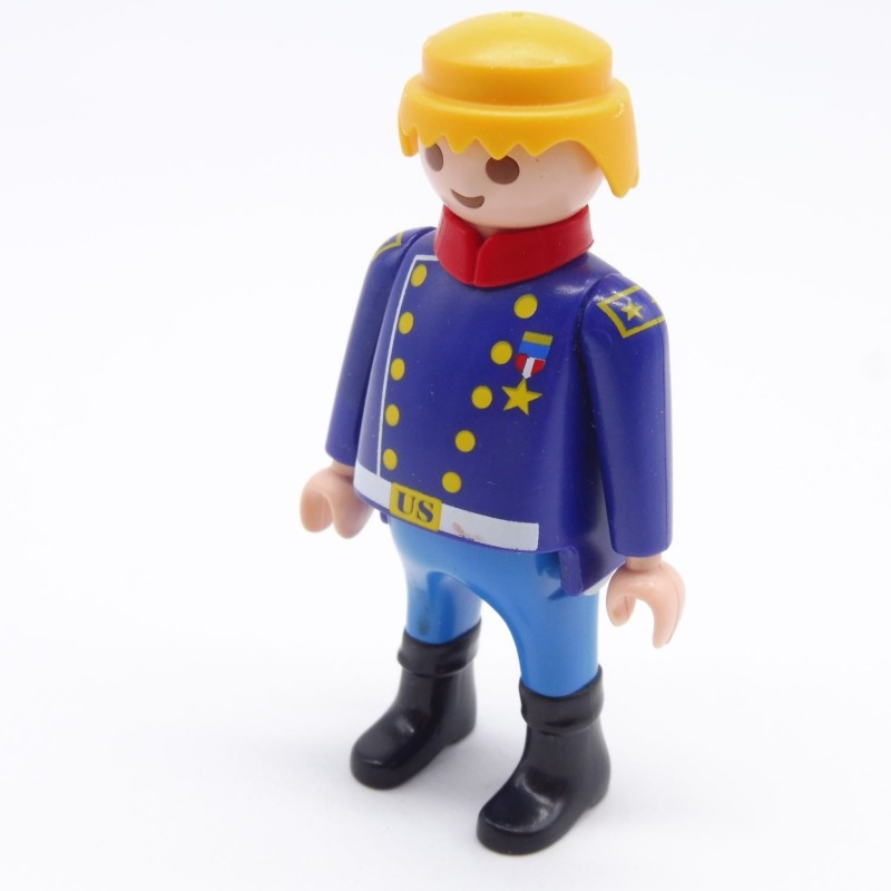 Playmobil 2925 Soldat Nordiste Officier Gros Ventre Col Rouge