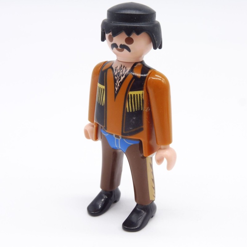 Playmobil 3846 Cowboy Marron Moustache Noire Veste à Franges