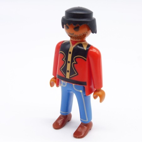 Playmobil 3239 Homme Cowboy Hispanique Rouge Noir et Bleu