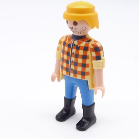 Playmobil 4156 Homme Cowboy avec Chemise à Carreaux Jaune Orange