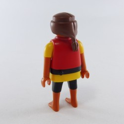 Playmobil 26229 Homme Pirate Hispanique Noir et Jaune Gilet Rouge Pieds Nus