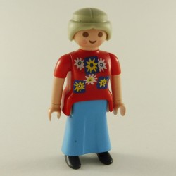 Playmobil 22880 Femme Moderne avec Robe Rouge et Bleue