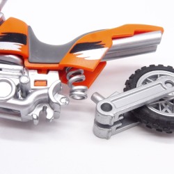 Playmobil 38622 Moto Cross Orange 5115 Essieu Arrière ne tient pas