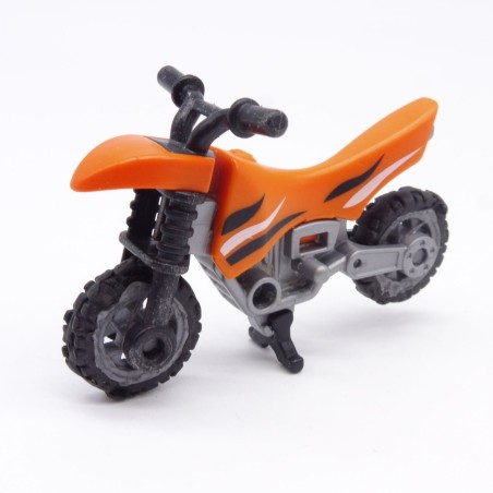 Playmobil 38924 Moto Cross Orange Enfant Pneus très abimés