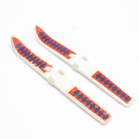 Playmobil 25386 Paire de Ski Adultes Rouges Stickers Abimés