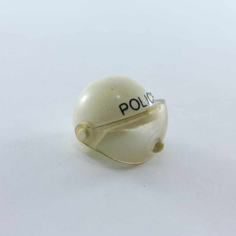 Playmobil 17120 Playmobil Casque Vintage Blanc Police avec Visière un peu sale