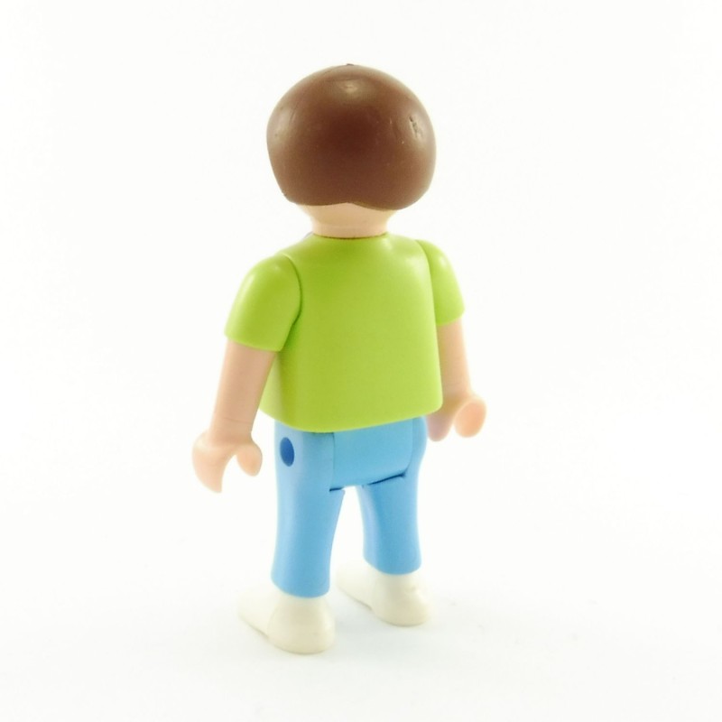 Playmobil Enfant Garçon Vert Bleu Col Bleu 3865 3916 4093 5039