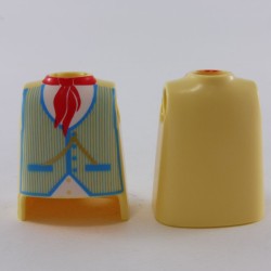 Playmobil 24427 Playmobil Lot de 2 Bustes de Cowboy Jaunes avec Gilet Bleu et Foulard Rouge